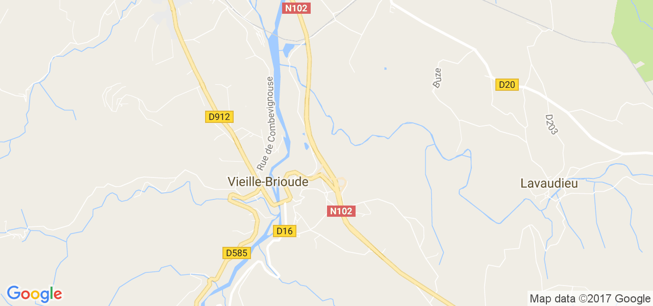 map de la ville de Vieille-Brioude