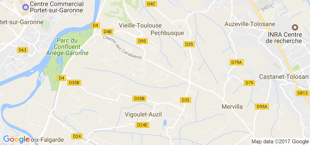 map de la ville de Vieille-Toulouse