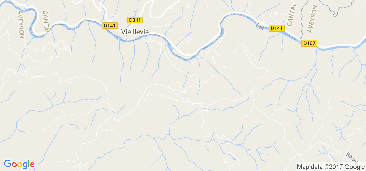 map de la ville de Vieillevie