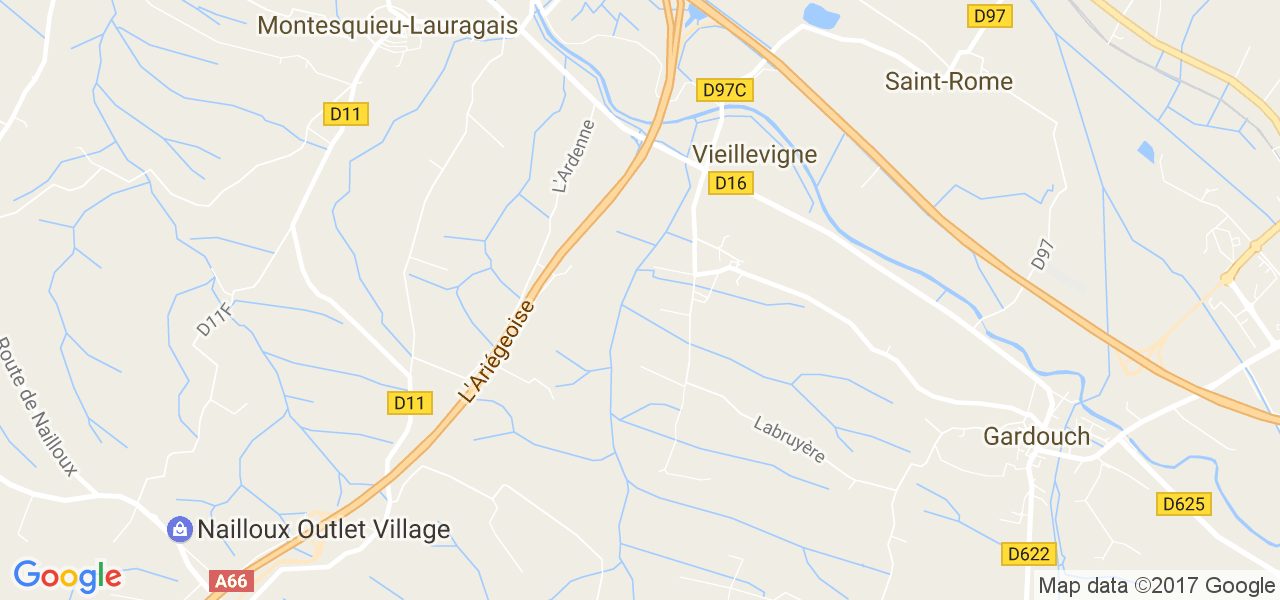 map de la ville de Vieillevigne