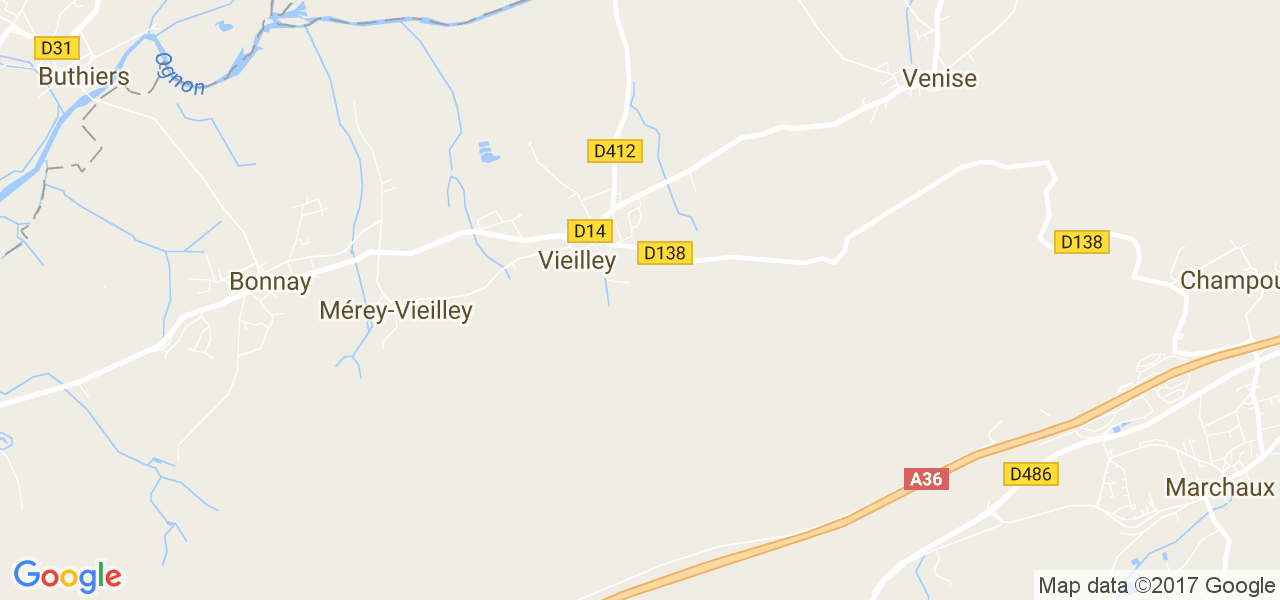 map de la ville de Vieilley