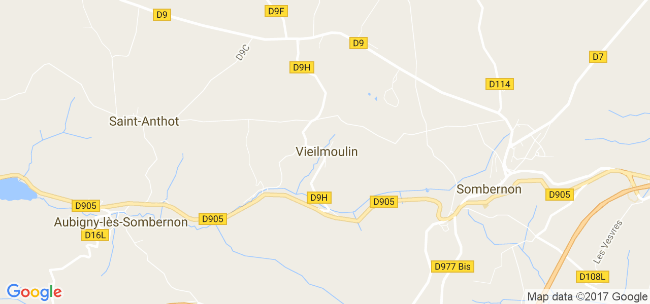 map de la ville de Vieilmoulin