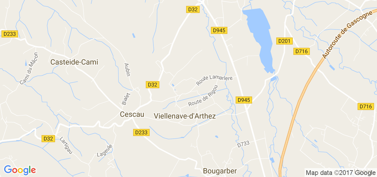 map de la ville de Viellenave-d'Arthez