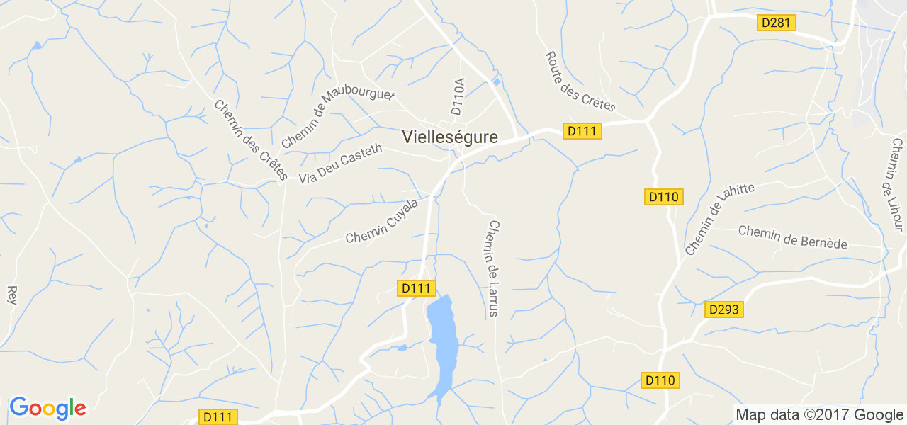 map de la ville de Vielleségure