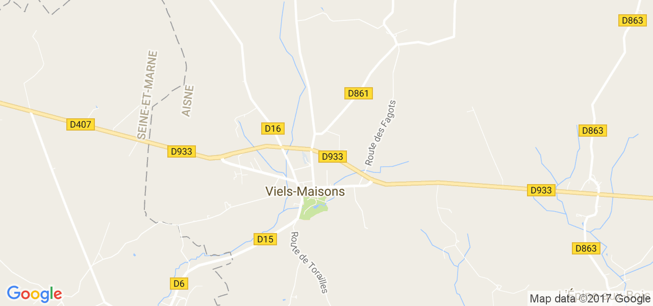 map de la ville de Viels-Maisons