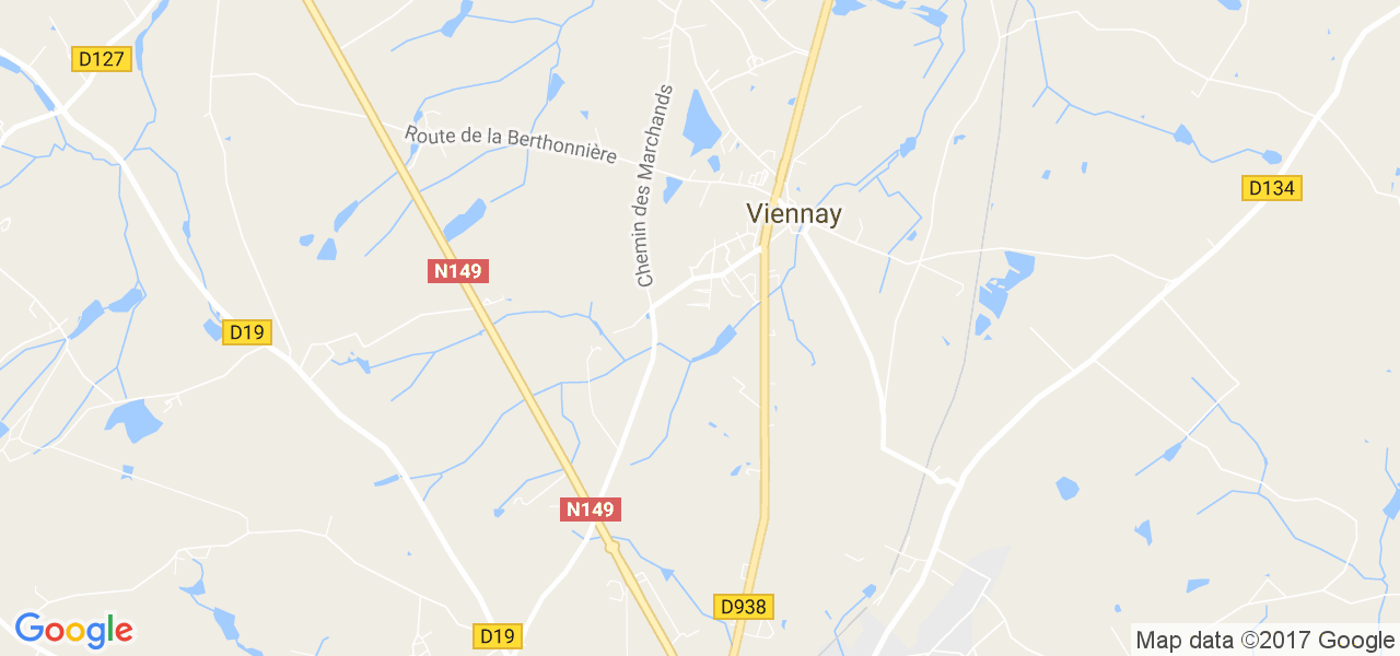 map de la ville de Viennay