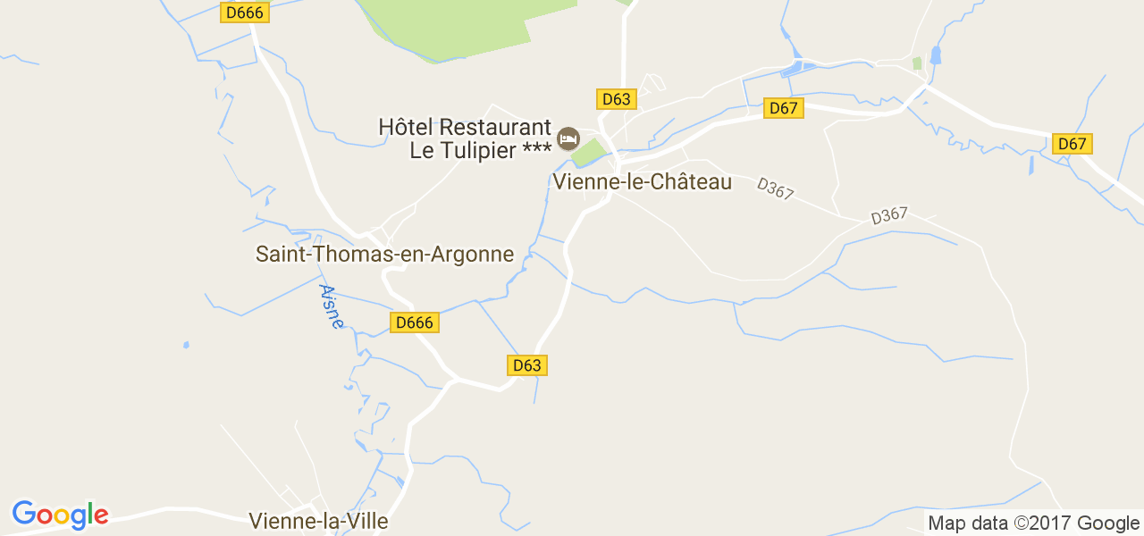 map de la ville de Vienne-le-Château