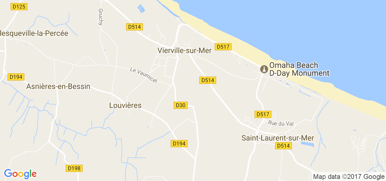 map de la ville de Vierville-sur-Mer