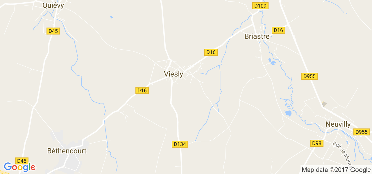 map de la ville de Viesly