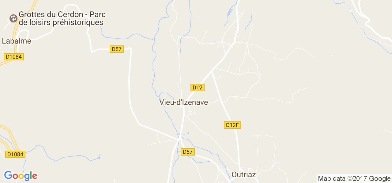 map de la ville de Vieu-d'Izenave