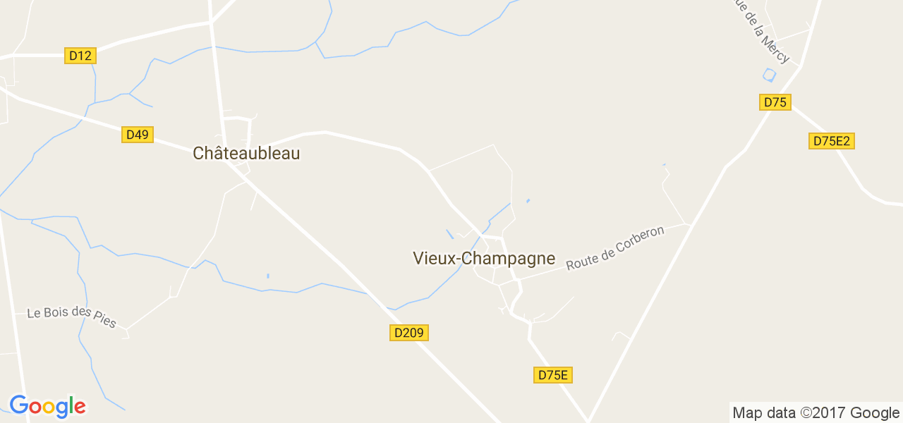 map de la ville de Vieux-Champagne