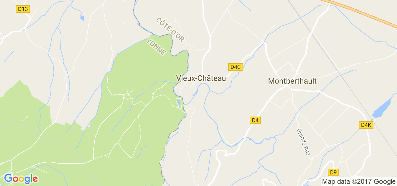 map de la ville de Vieux-Château