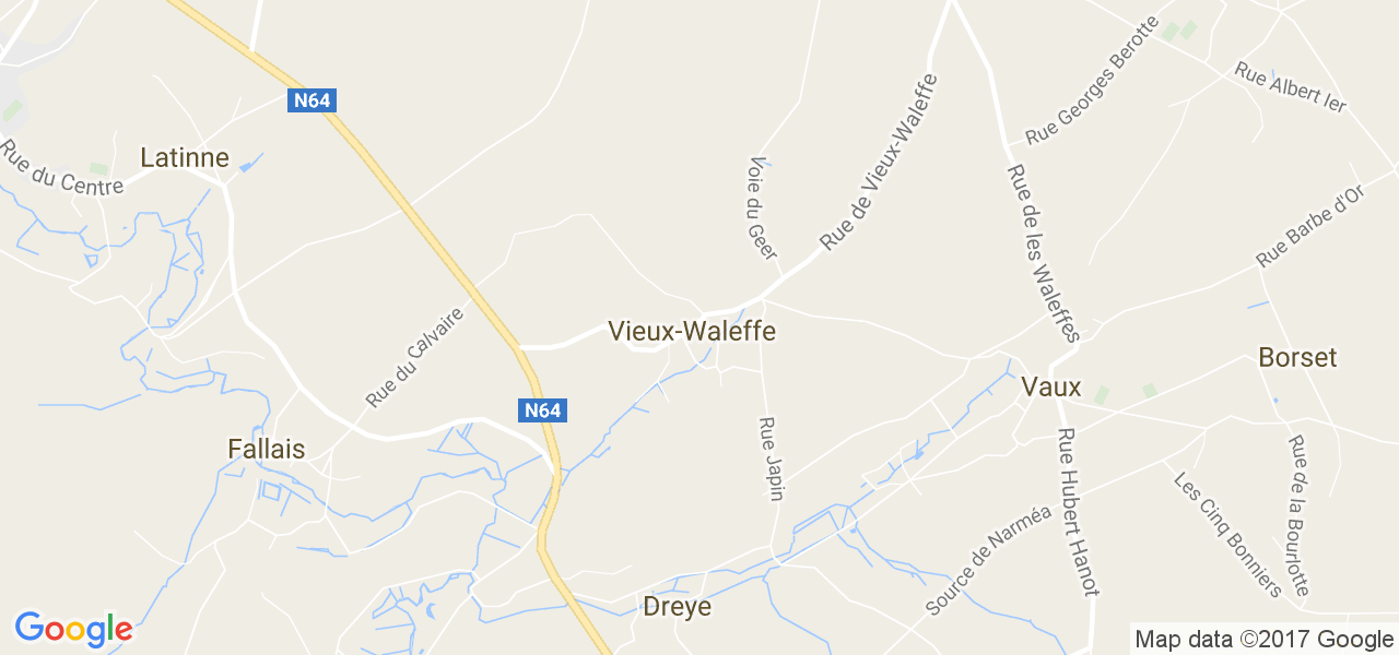 map de la ville de Vieux-Waleffe