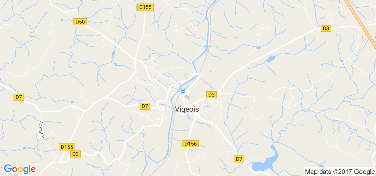 map de la ville de Vigeois