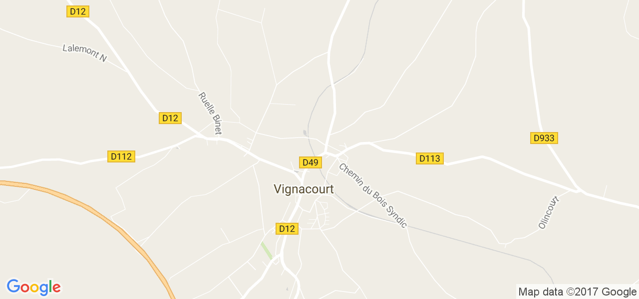 map de la ville de Vignacourt