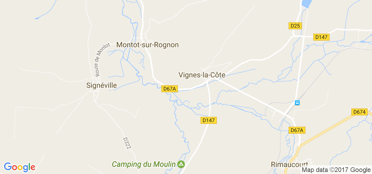 map de la ville de Vignes-la-Côte