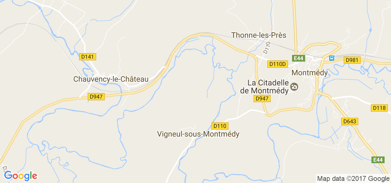 map de la ville de Vigneul-sous-Montmédy