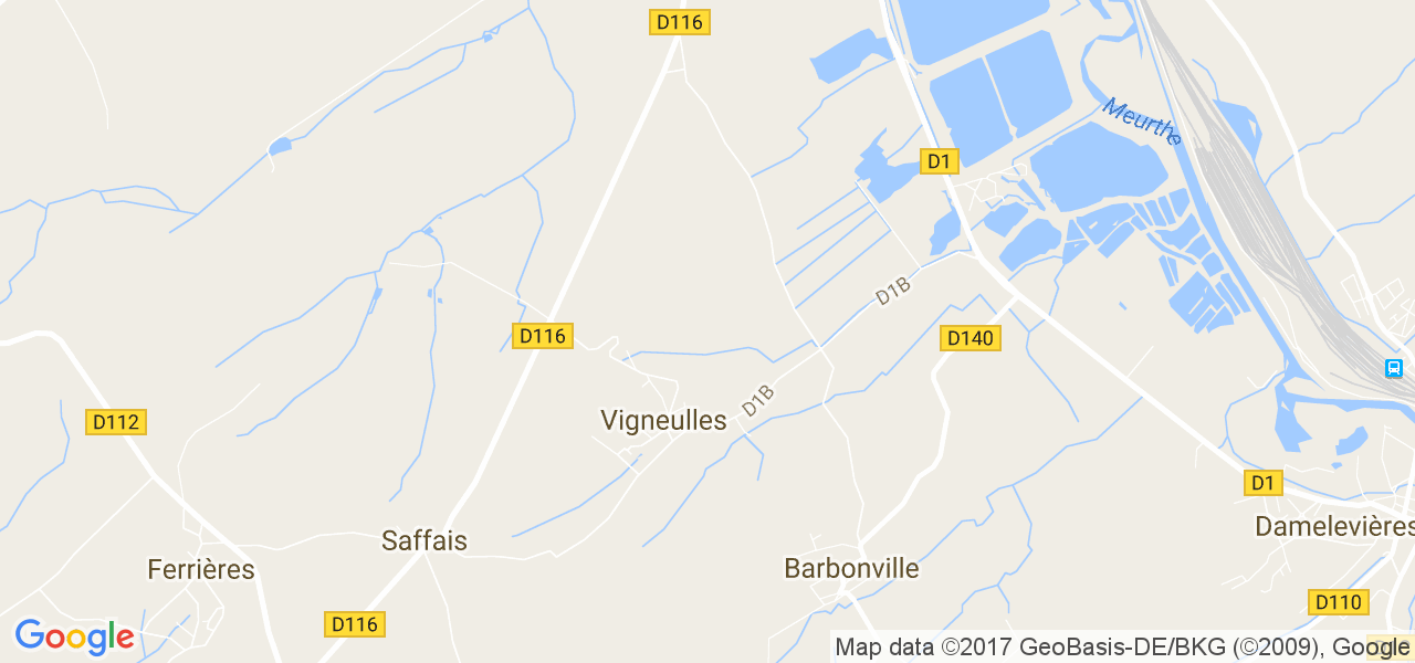 map de la ville de Vigneulles