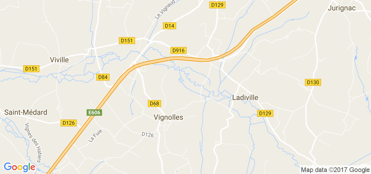 map de la ville de Vignolles