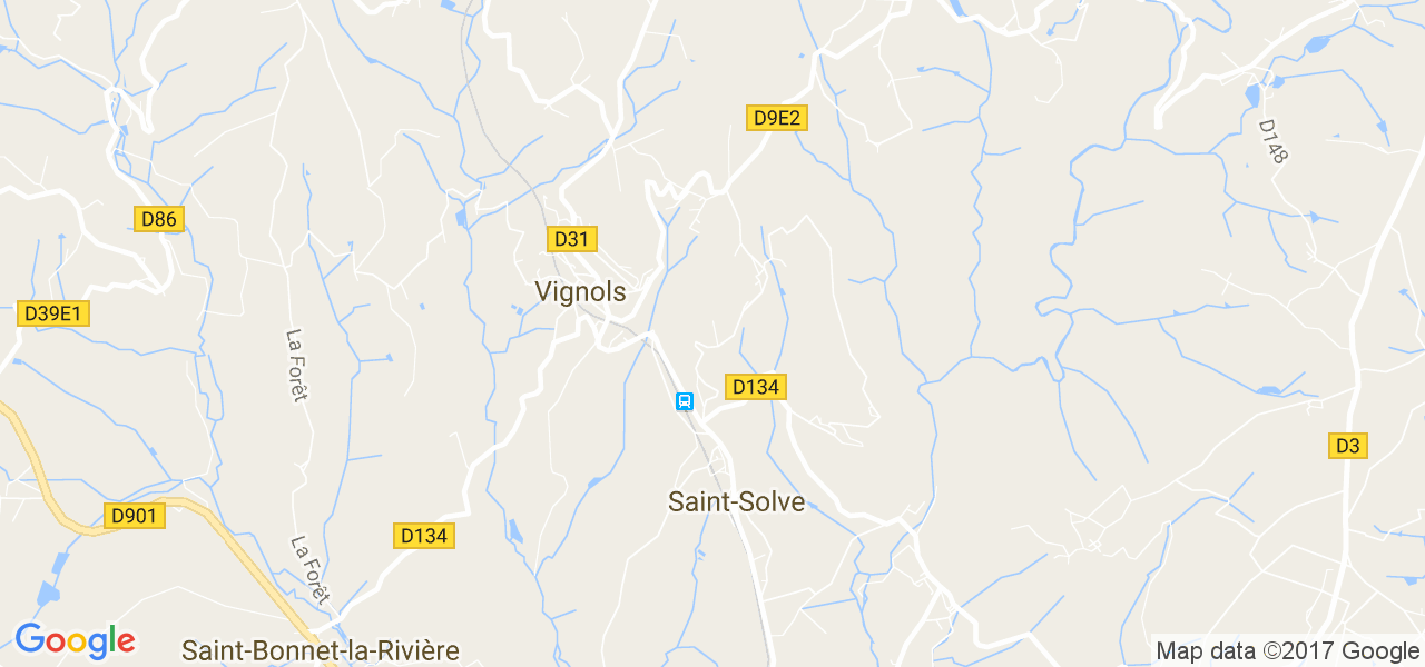 map de la ville de Vignols