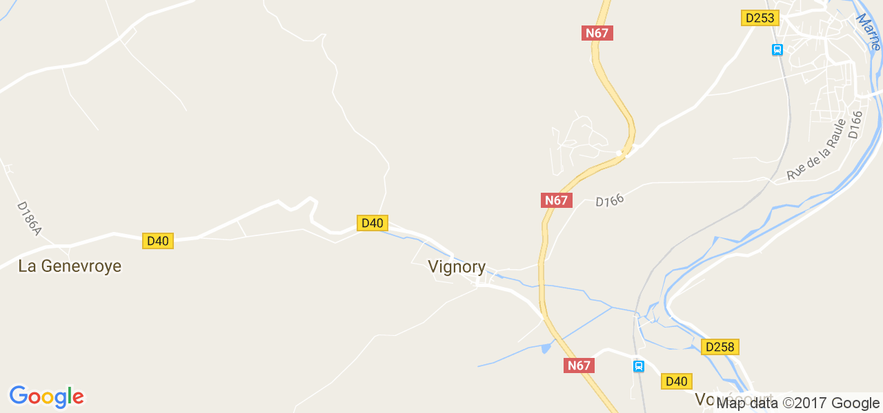 map de la ville de Vignory