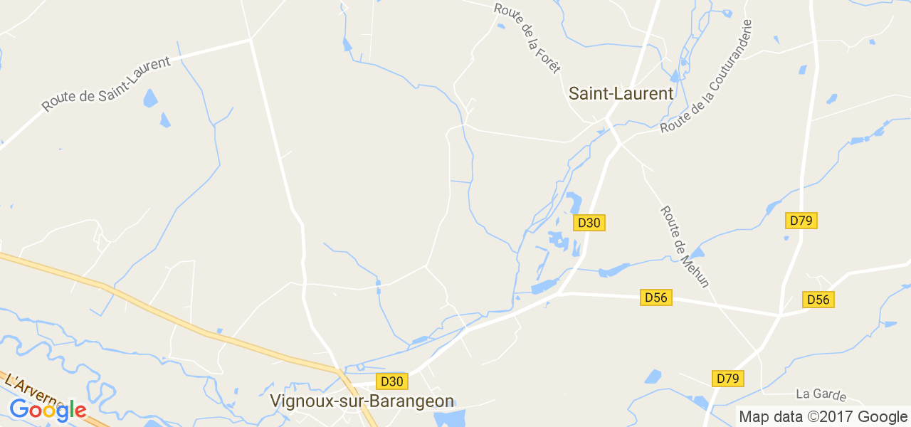 map de la ville de Vignoux-sur-Barangeon