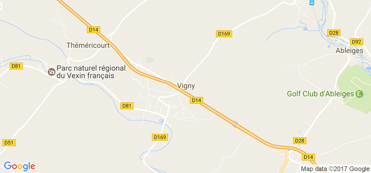 map de la ville de Vigny