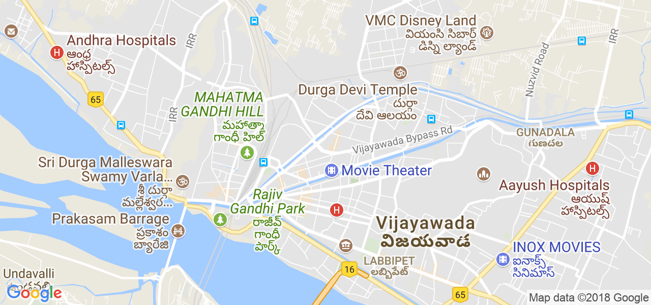 map of the city of Vijayawada