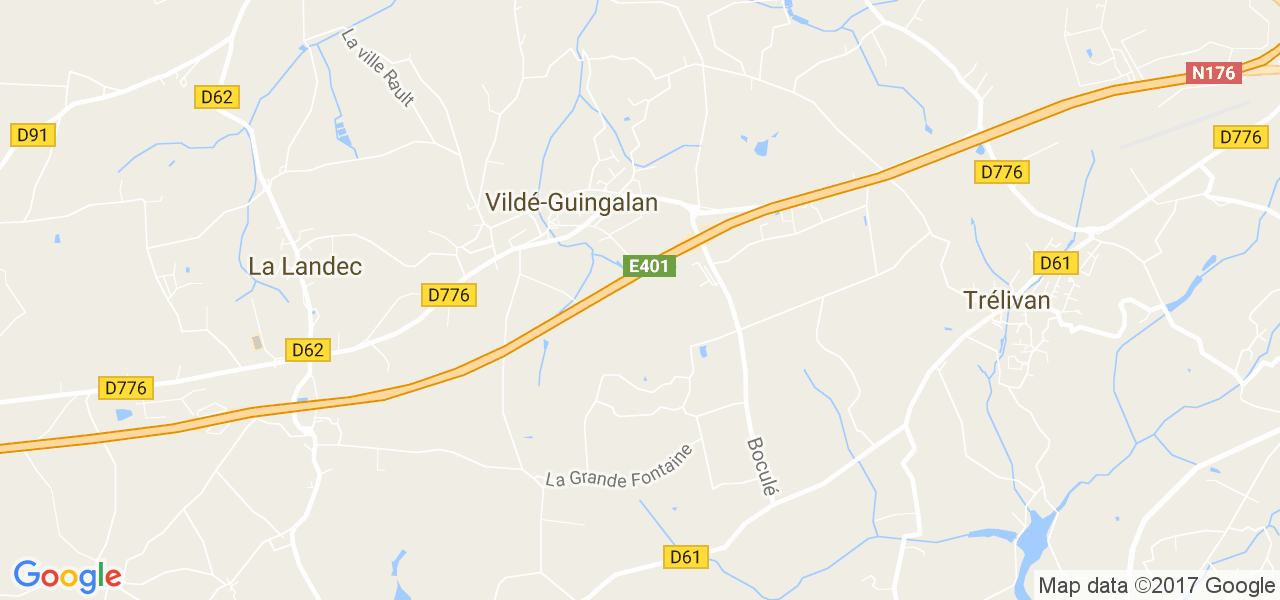 map de la ville de Vildé-Guingalan