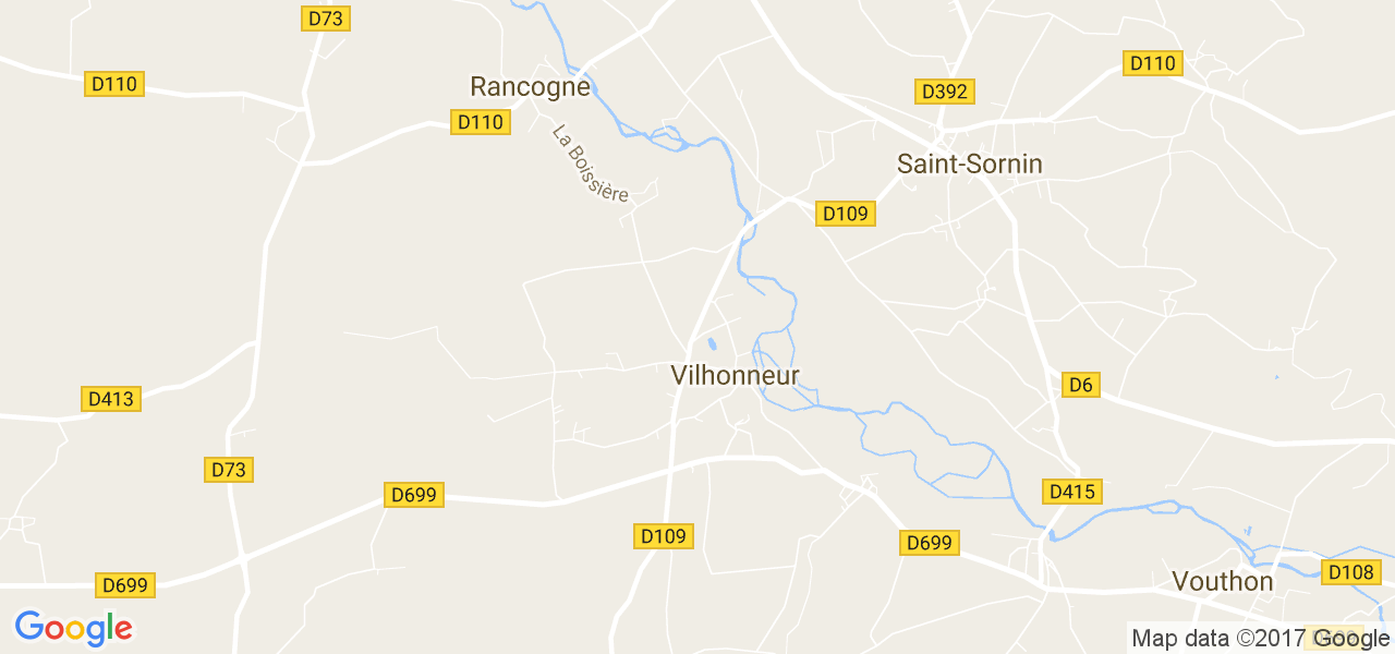 map de la ville de Vilhonneur