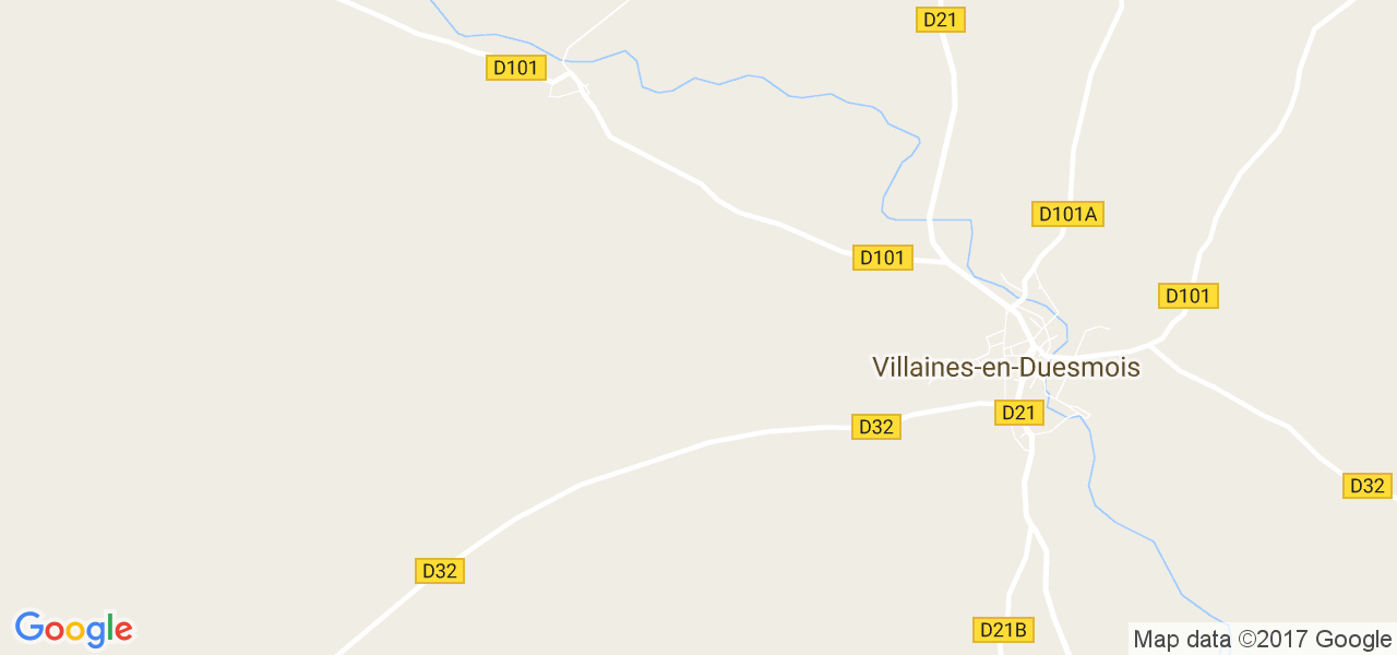 map de la ville de Villaines-en-Duesmois