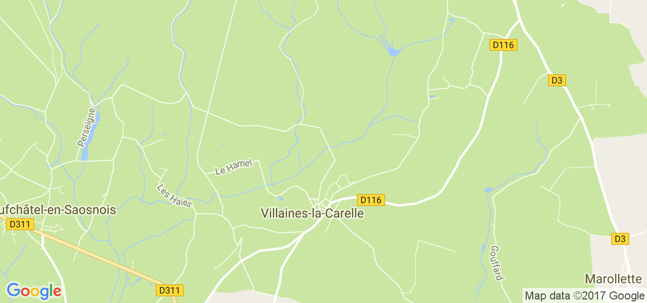 map de la ville de Villaines-la-Carelle