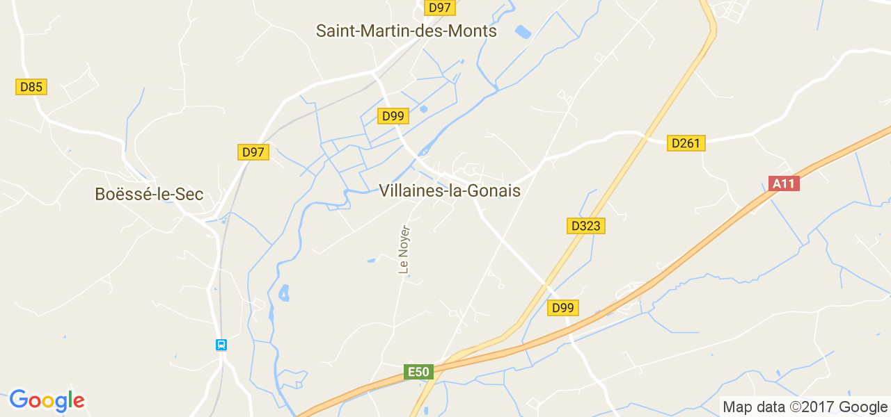 map de la ville de Villaines-la-Gonais