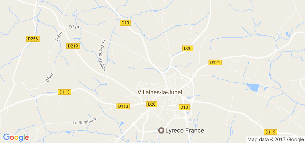 map de la ville de Villaines-la-Juhel