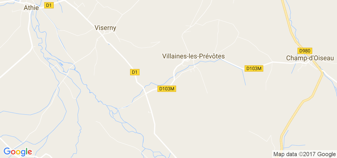 map de la ville de Villaines-les-Prévôtes