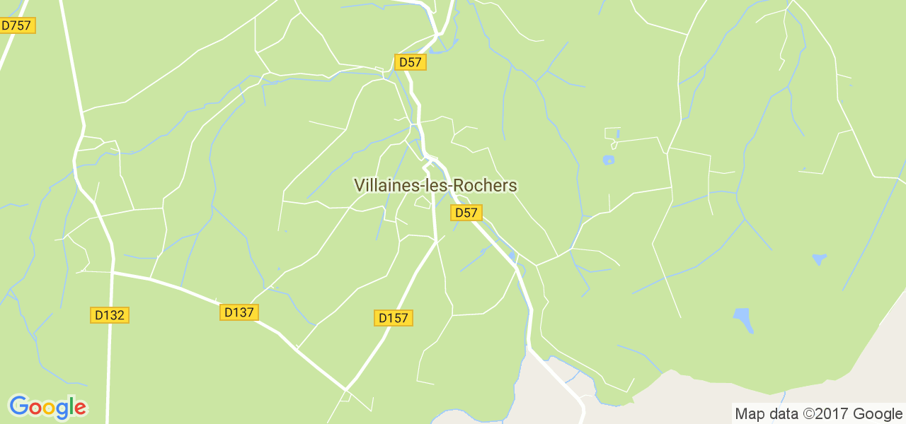 map de la ville de Villaines-les-Rochers