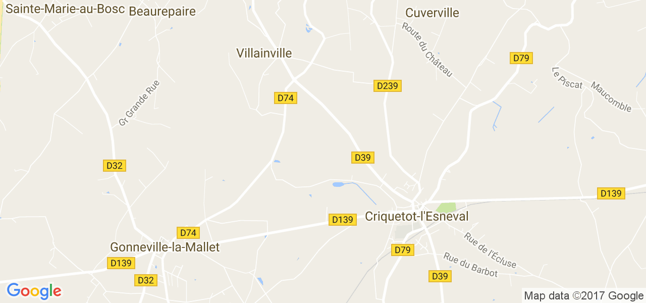 map de la ville de Villainville