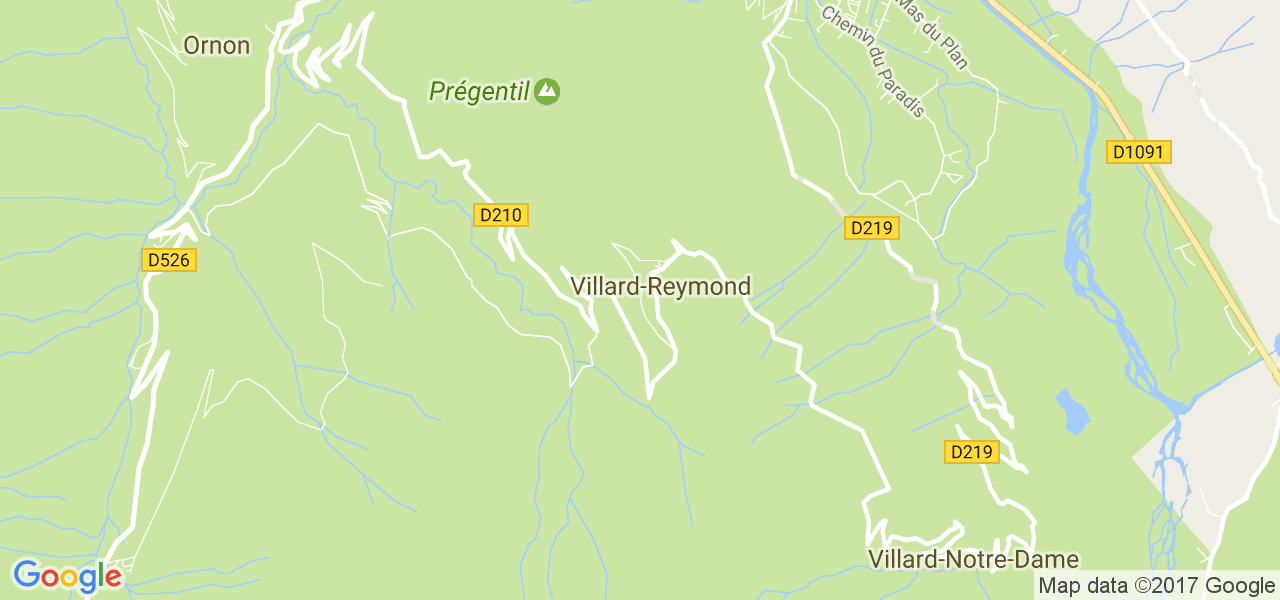 map de la ville de Villard-Reymond