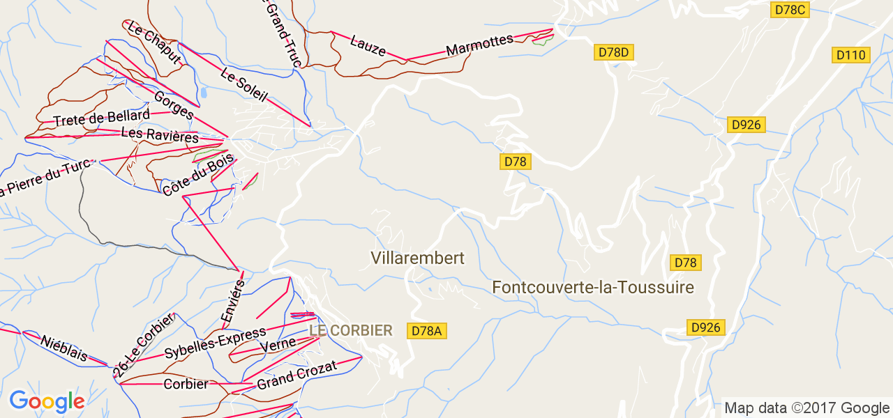 map de la ville de Villarembert