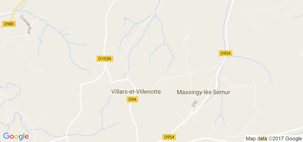 map de la ville de Villars-et-Villenotte