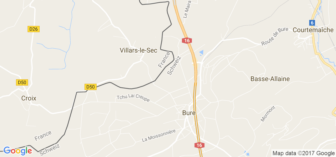 map de la ville de Villars-le-Sec