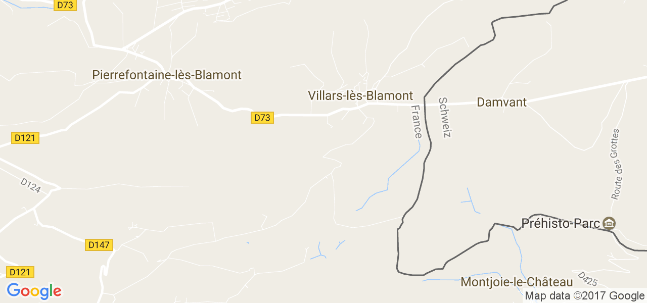 map de la ville de Villars-lès-Blamont