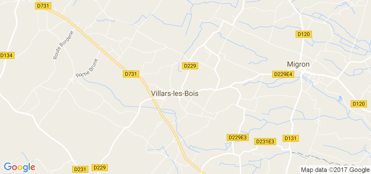 map de la ville de Villars-les-Bois