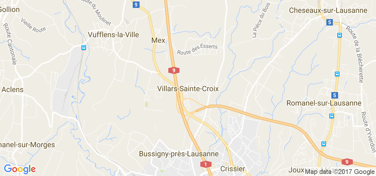 map de la ville de Villars-Sainte-Croix