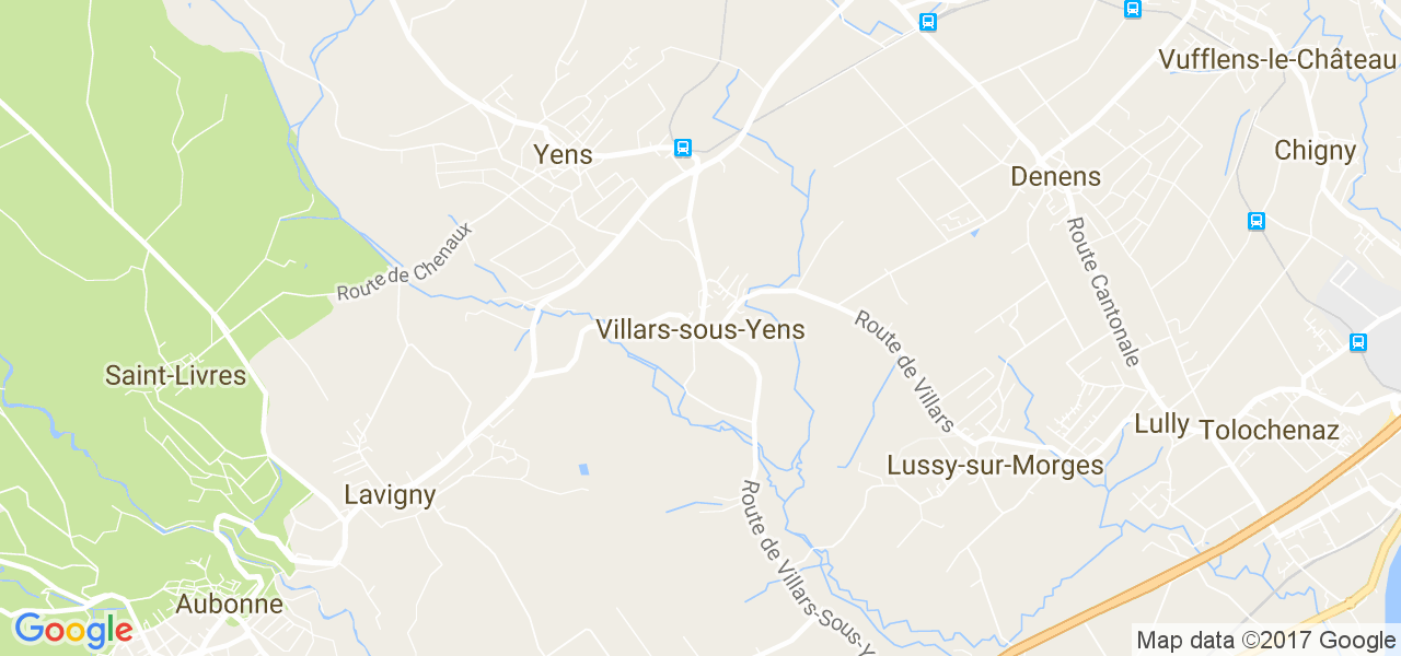 map de la ville de Villars-sous-Yens