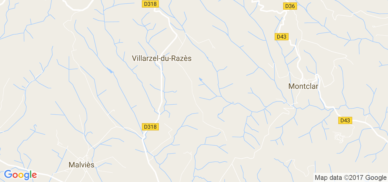 map de la ville de Villarzel-du-Razès