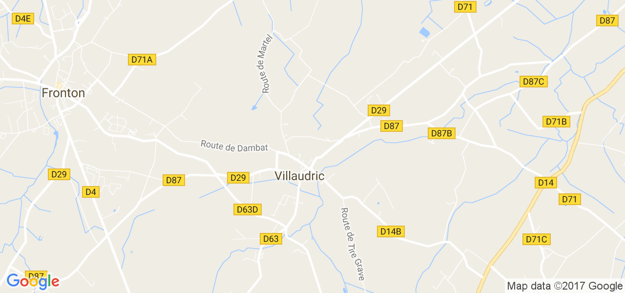 map de la ville de Villaudric