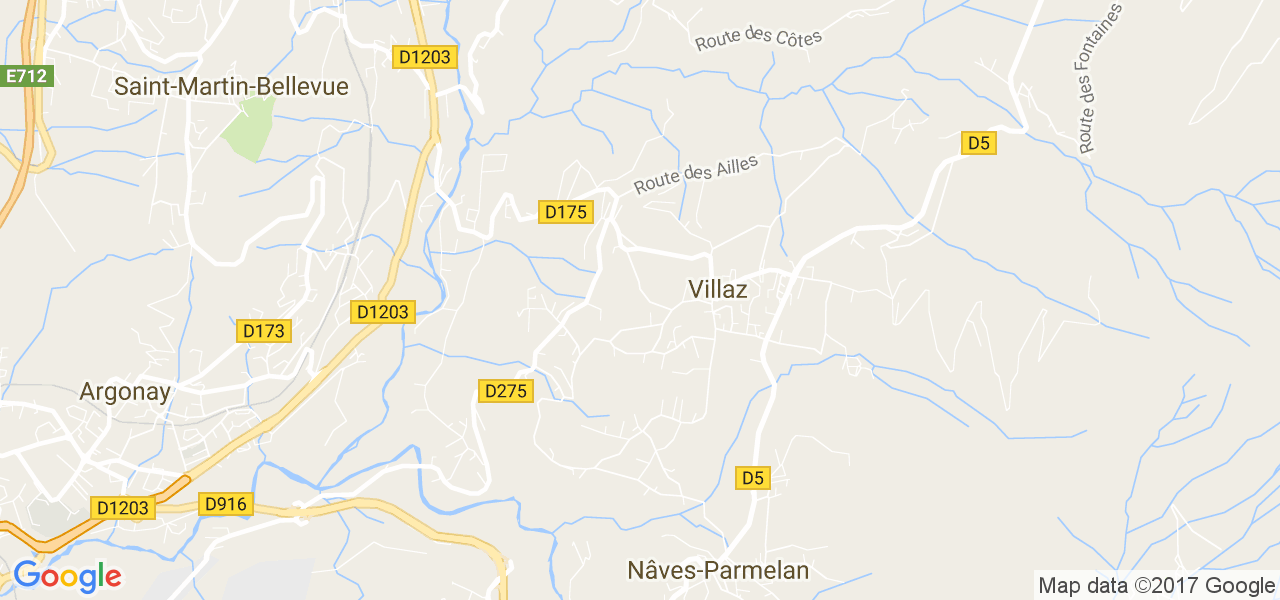 map de la ville de Villaz