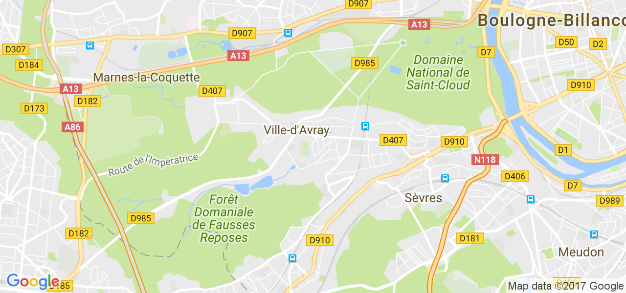 map de la ville de Ville-d'Avray