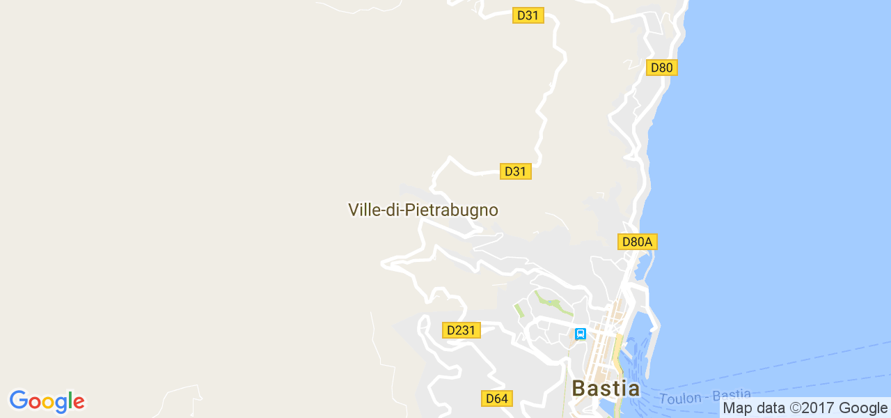 map de la ville de Ville-di-Pietrabugno